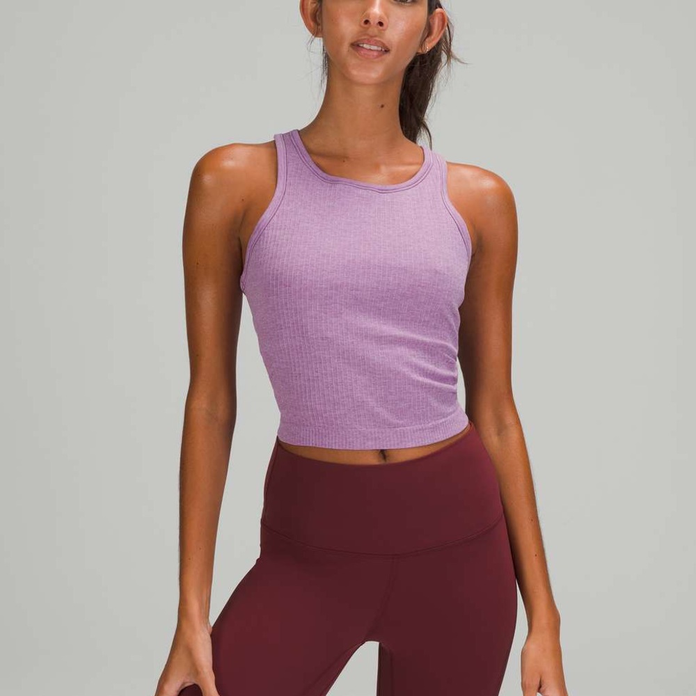 Lululemon Ebb to Street Racerback Crop Tank Wisteria Purple